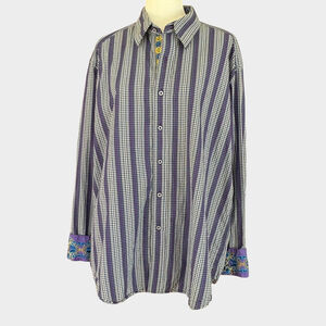 Robert Graham Embroidered Plaid Button Down Shirt XL